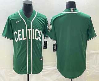 Mens Boston Celtics Blank Green Stitched Baseball Jersey->boston celtics->NBA Jersey